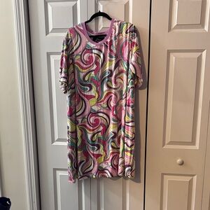 Vibrant Swirl Pattern Midi Dress